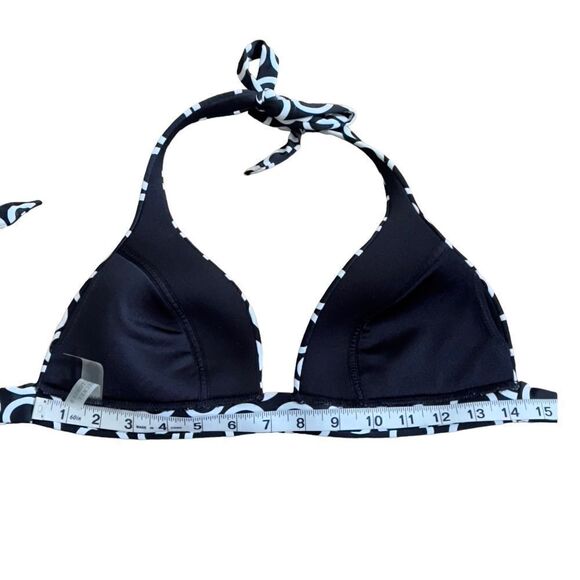 Victoria’s Secret Black & White Circle Triangle Bikini Top LARGE - Picture 8 of 10
